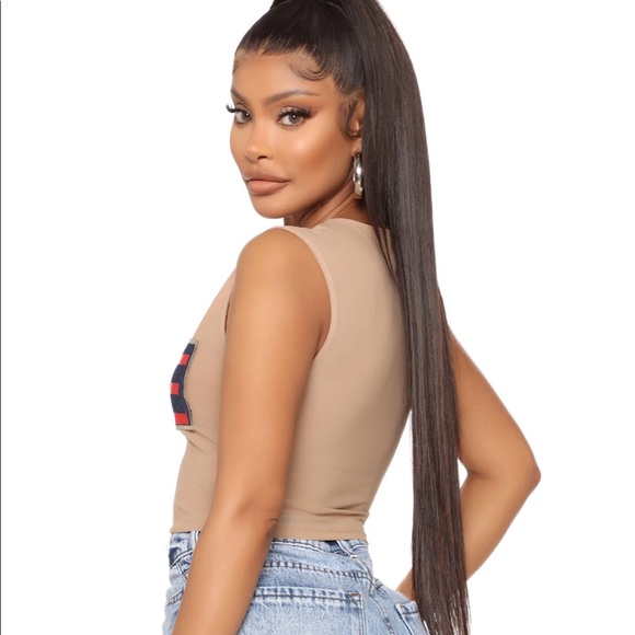 Fashion Nova- A LOVE Letter Mesh Tank- NUDE - Picture 4 of 6